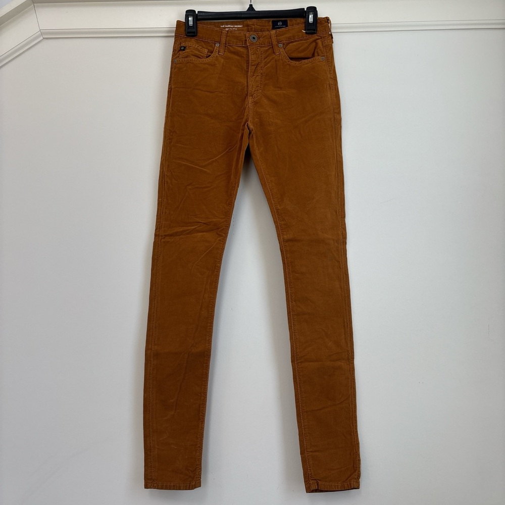 AG Adriano Goldschmied Farrah Skinny High Waist Corduroy Pants Sulfur Duck Sz 27